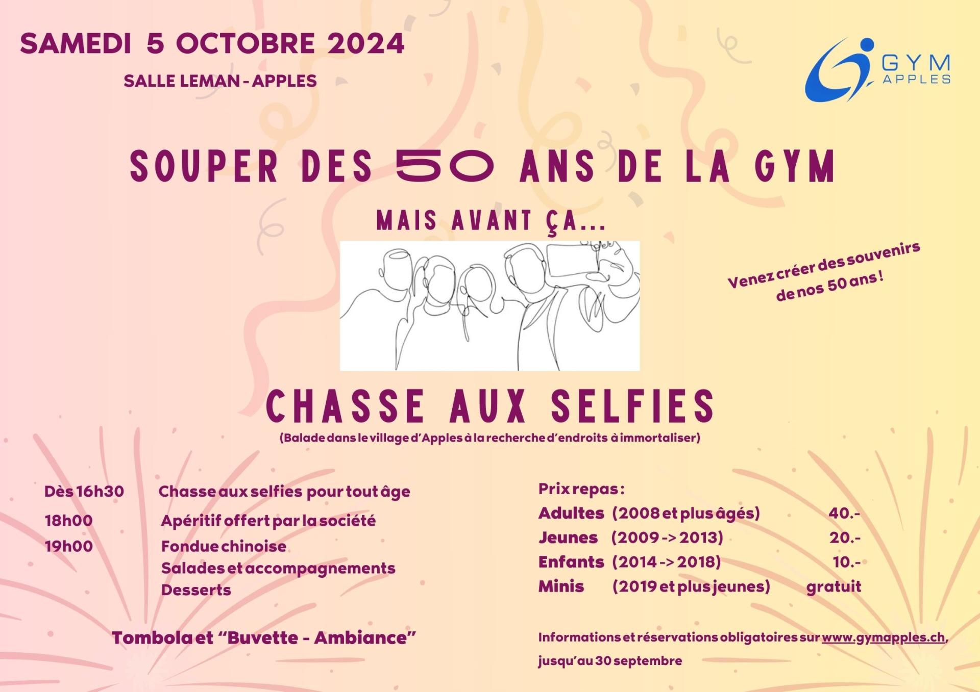 Souper des 50 ans et chasse aux selfies